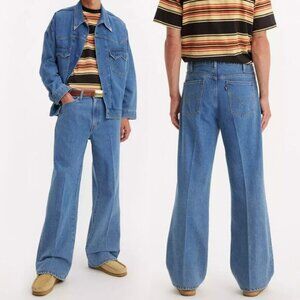 NWT LEVI'S Premium Sta-prest Flare Wide Leg Men's Jeans Size 32 x 32
